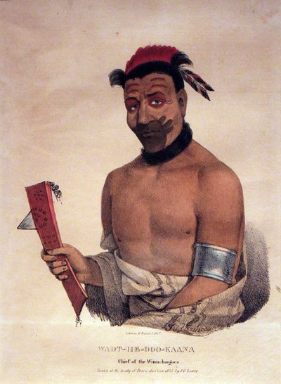 Wadt-He-Doo-Kaana, Winnebago Chief, 1825 by James Otto Lewis